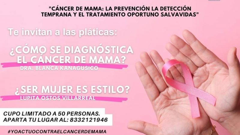Invitan a plática sobre detección de cáncer de mama en Tampico