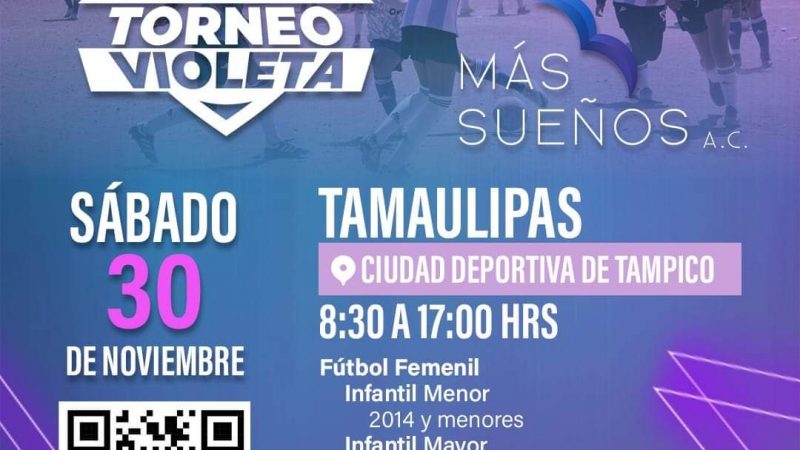 Anuncian el 16º Torneo de Fútbol Femenil «Torneo Violeta» en Tampico