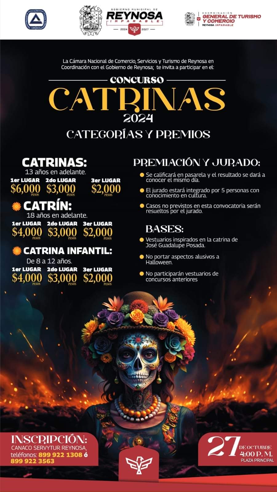 Anuncian Concurso de Catrinas 2024 en Reynosa