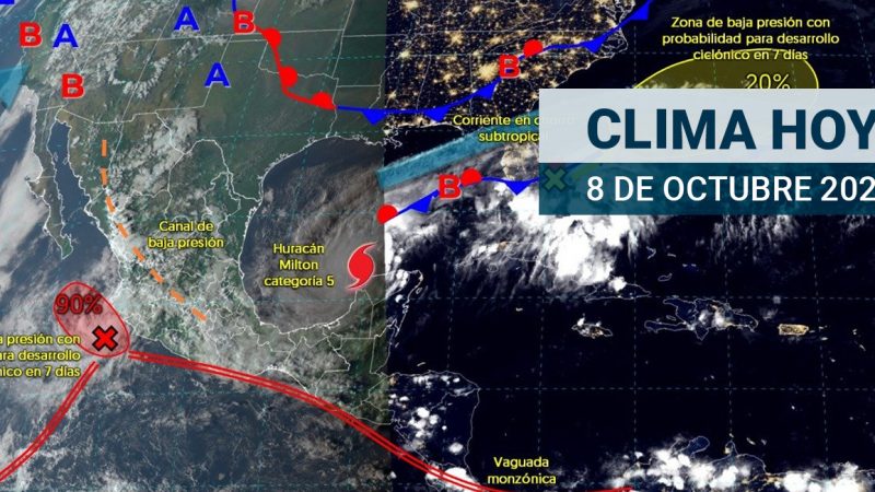 Pronóstico del tiempo para Tamaulipas 8 Octubre 2024