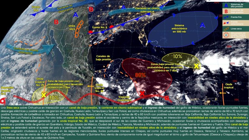 Pronóstico del tiempo para Tamaulipas 2 Noviembre 2024