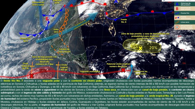 Pronóstico del tiempo para Tamaulipas 4 Noviembre 2024