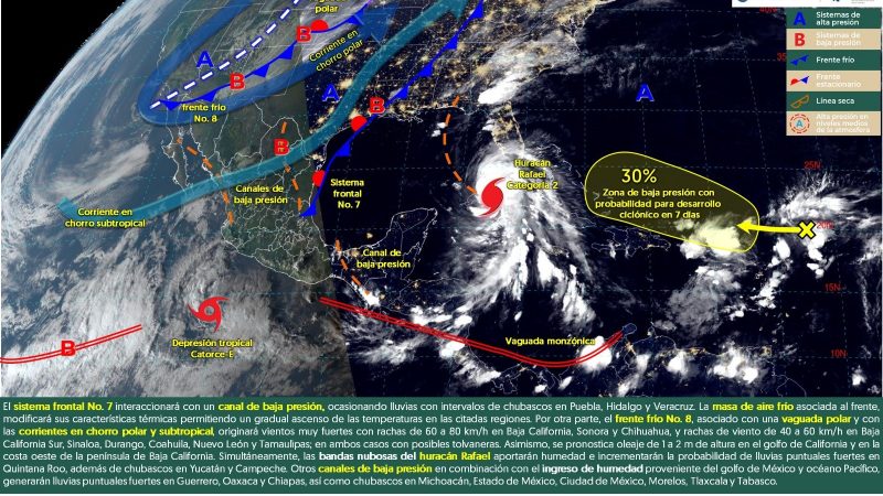 Pronóstico del tiempo para Tamaulipas 7 Noviembre 2024