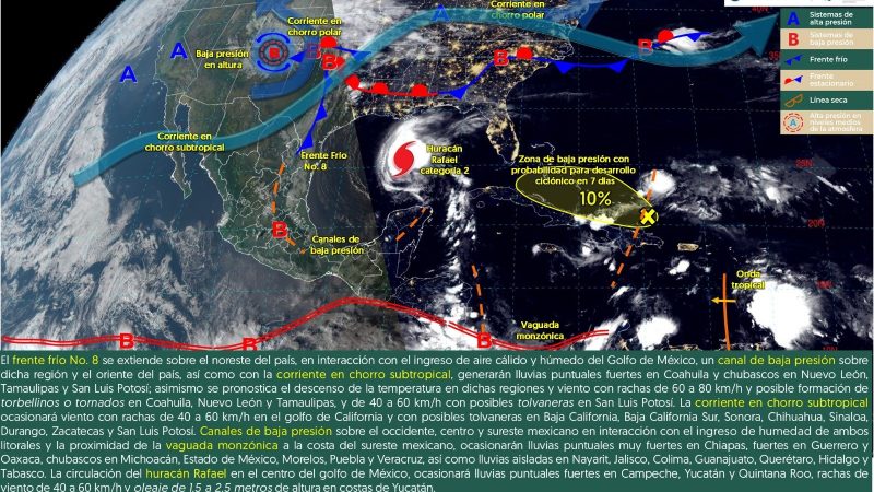 Pronóstico del tiempo para Tamaulipas 9 Noviembre 2024