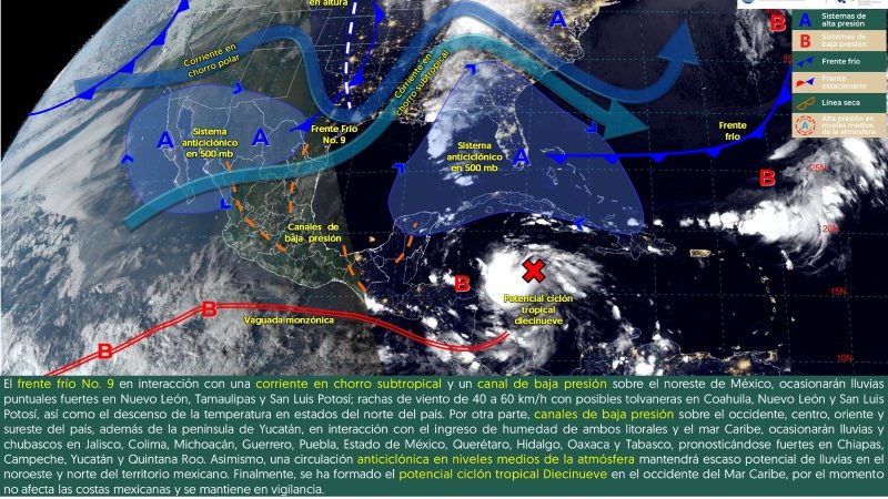 Pronóstico del tiempo para Tamaulipas 14 Noviembre 2024