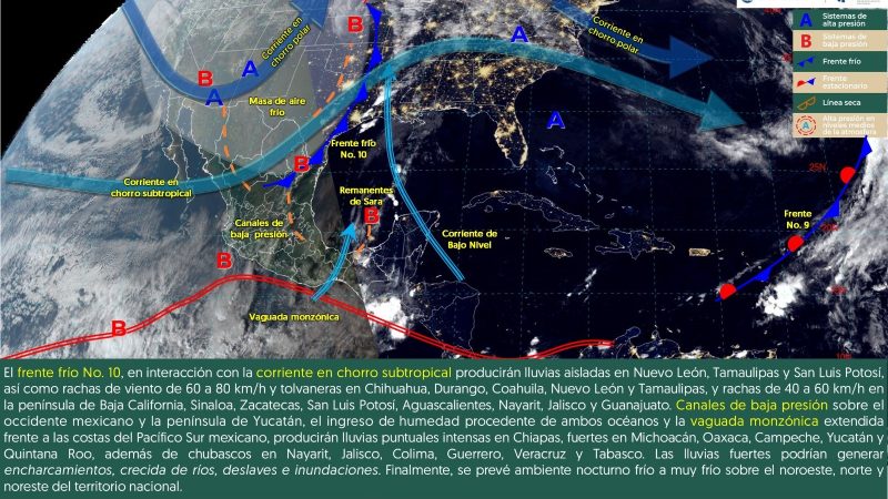 Pronóstico del tiempo para Tamaulipas 19 Noviembre 2024