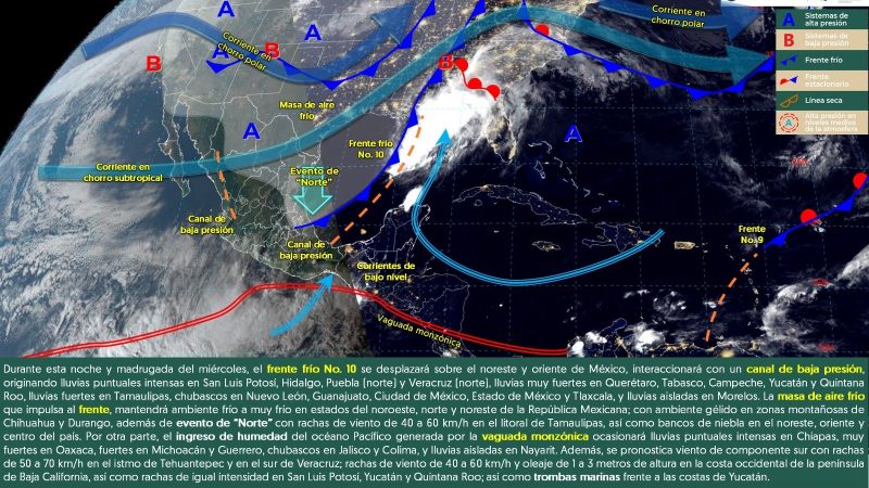 Pronóstico del tiempo para Tamaulipas 20 Noviembre 2024