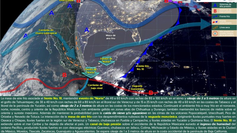 Pronóstico del tiempo para Tamaulipas 22 Noviembre 2024