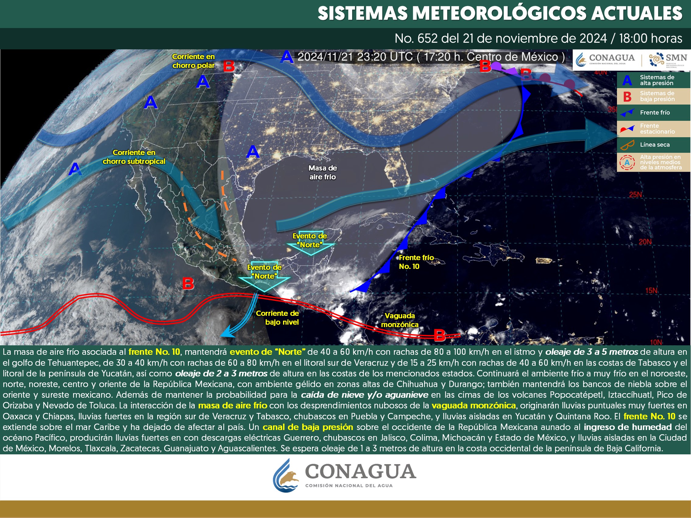 Pronóstico del tiempo para Tamaulipas 22 Noviembre 2024