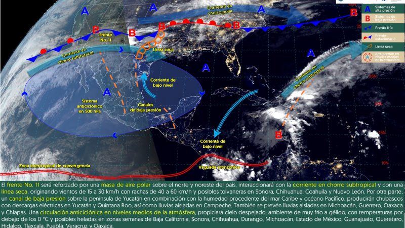 Pronóstico del tiempo para Tamaulipas 28 Noviembre 2024