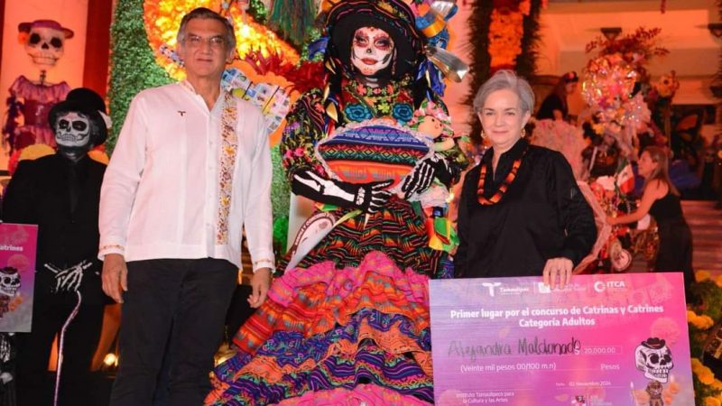Gobernador de Tamaulipas Encabeza Premiación del Concurso «Catrinas y Catrines Tradición y Color»