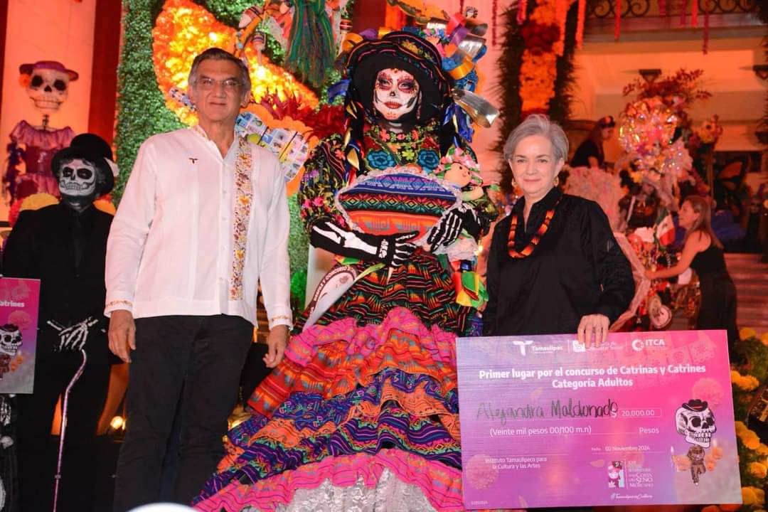 Gobernador de Tamaulipas Encabeza Premiación del Concurso «Catrinas y Catrines Tradición y Color»