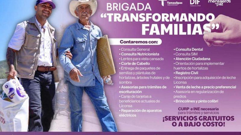 Anuncian Brigada “Transformando Familias” en Valle Hermoso