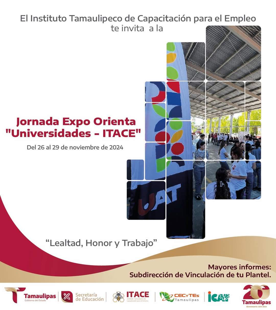 Invitan a Estudiantes a la Jornada Expo Orienta «Universidades – ITACE» en Tamaulipas