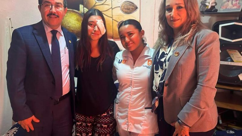 El Rector de la UAT Expresa Respaldo a Melanie Estudiante en Proceso de Recuperación