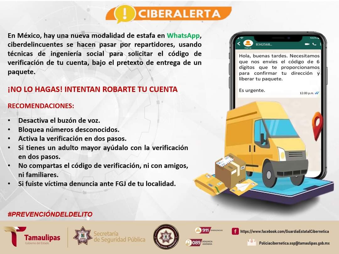 Aumenta el Robo de Cuentas de WhatsApp en Tamaulipas: Policía Cibernética Lanza Alerta
