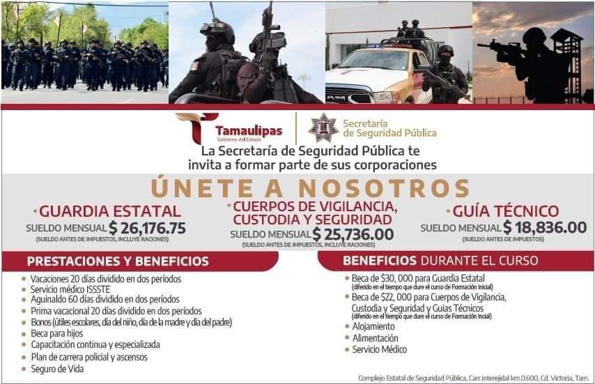 Convocatoria abierta para unirte a la Guardia Estatal de Tamaulipas