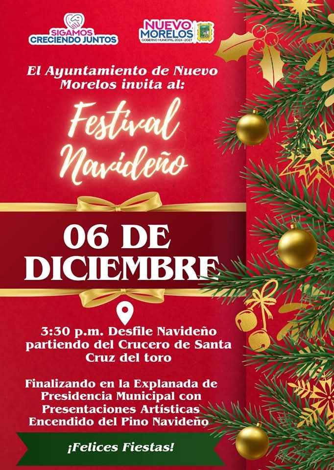 Nuevo Morelos se ilumina con la magia navideña