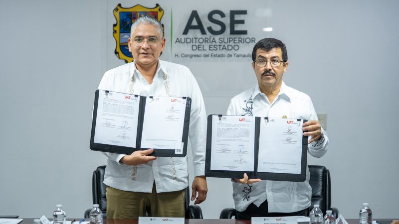 Firman convenio la UAT y la Auditoría Superior del Estado