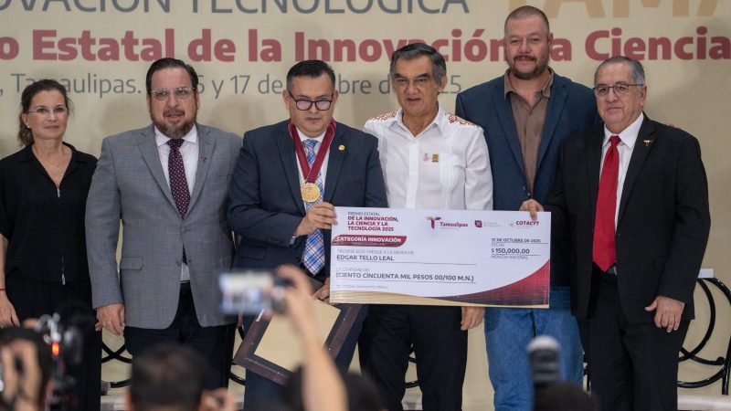 Investigador de la UAT recibe Premio Estatal de Innovación, Ciencia y Tecnología 2025